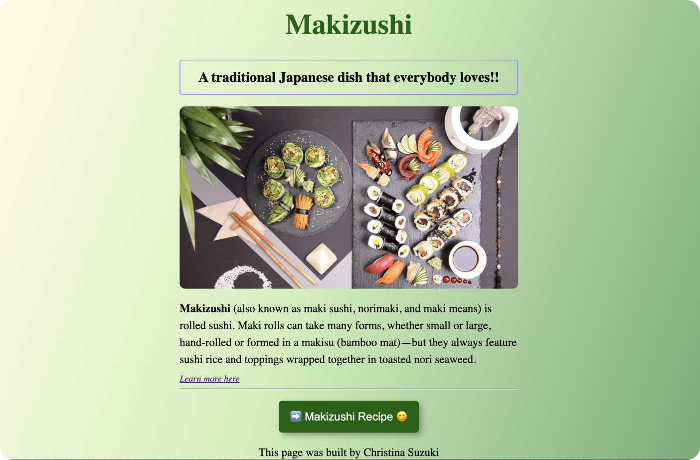 image of sushi website